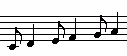 quarter note - eight note - quarter note - eight note - quarter note - eight note etc