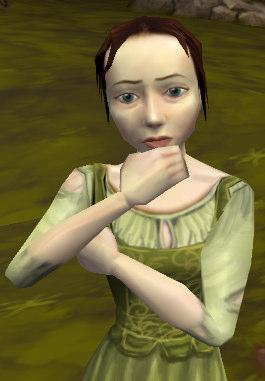Karen thinking, hand to chin