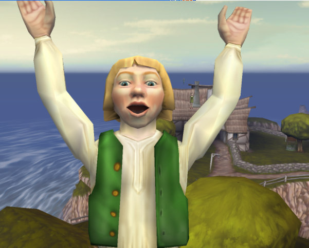 Cloddy Hans triumphant arms raised