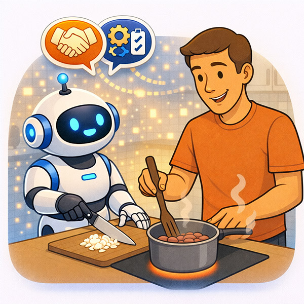 Collaborator — robot and human cook together simultaneously
